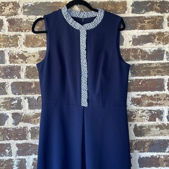 Eliza J Ruffle Trim Sleeveless Crepe Dress Size 12 - Picture 3 of 9